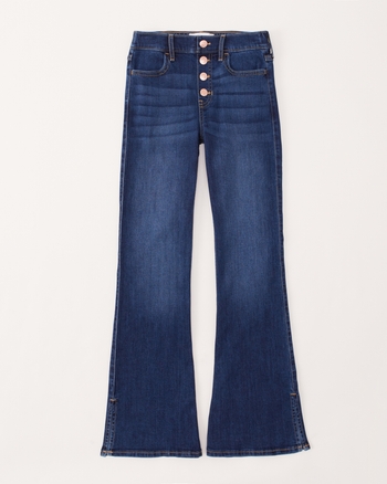 girls high rise flare jeans | girls bottoms | Abercrombie.com