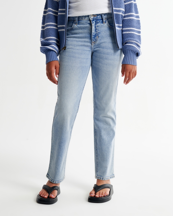 high rise 90s straight jeans, Light Wash