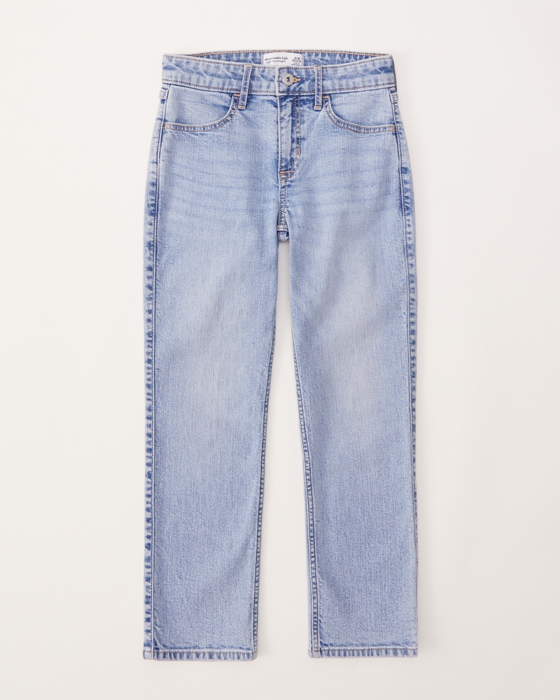 girls high rise 90s straight jeans, girls bottoms