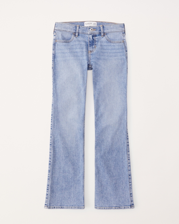 low rise bootcut jeans, Medium Wash