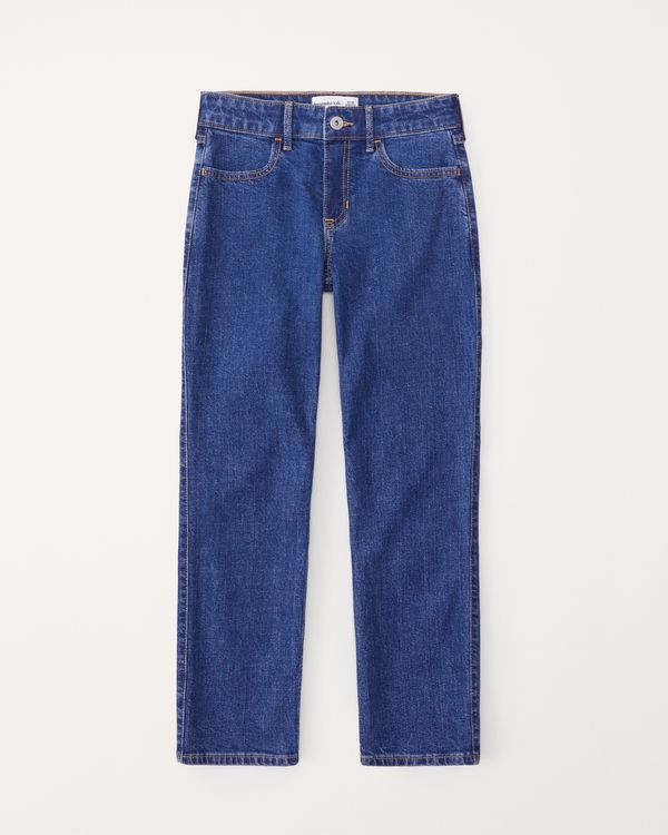 high rise 90s straight jeans, Dark Wash