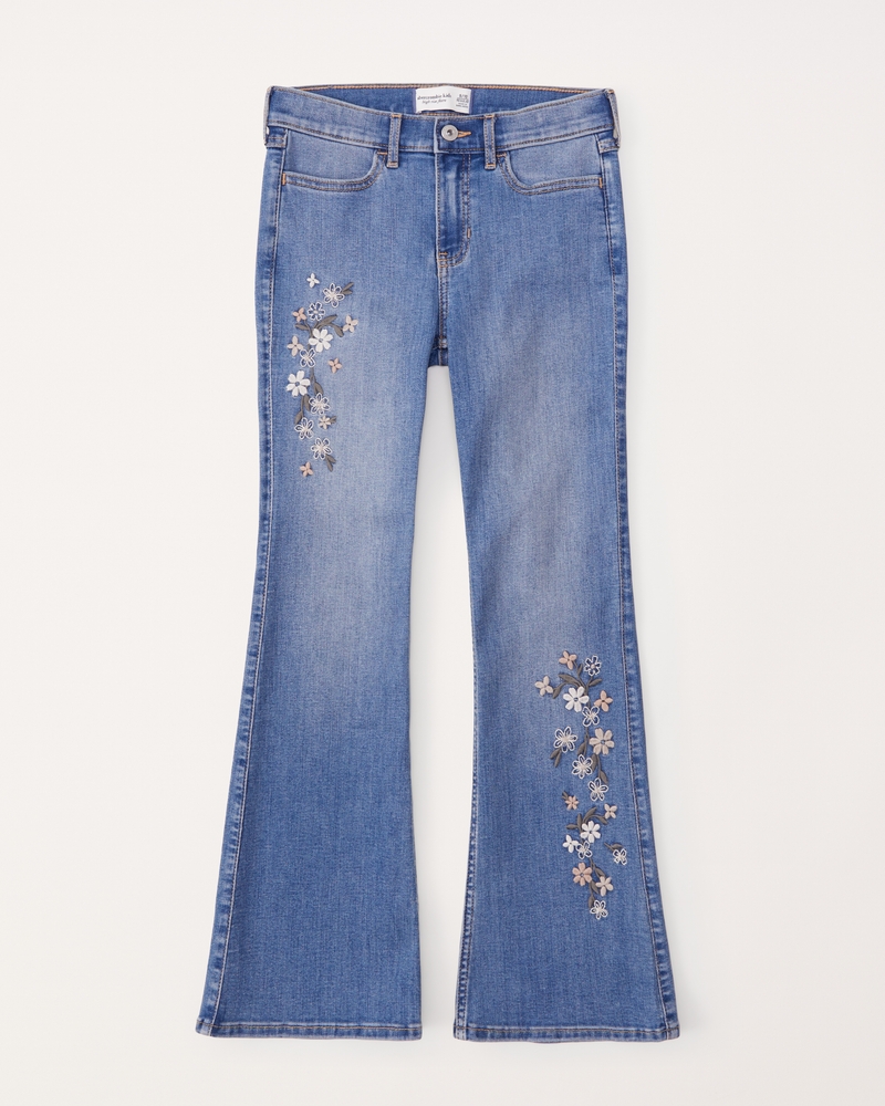 Women's Thick Embroidered Pocket High Rise Flare Jeans – Skip's