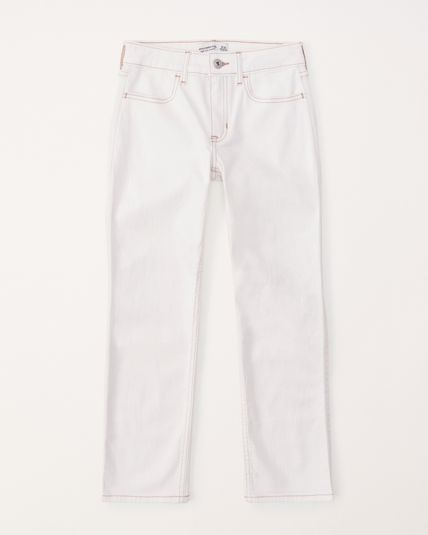 high rise 90s straight jeans, White