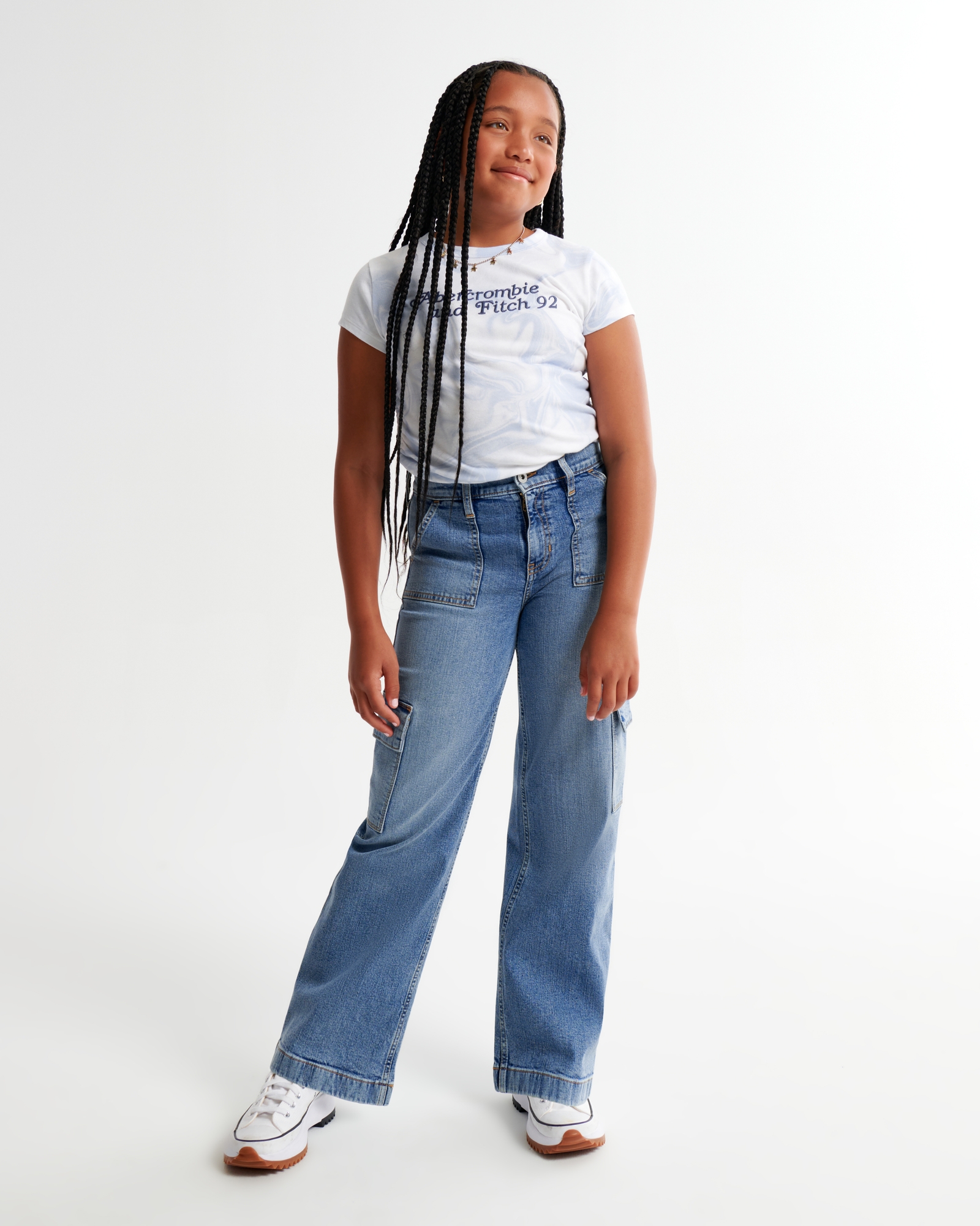Teen Girls High Rise Wide Leg Flare Jeans