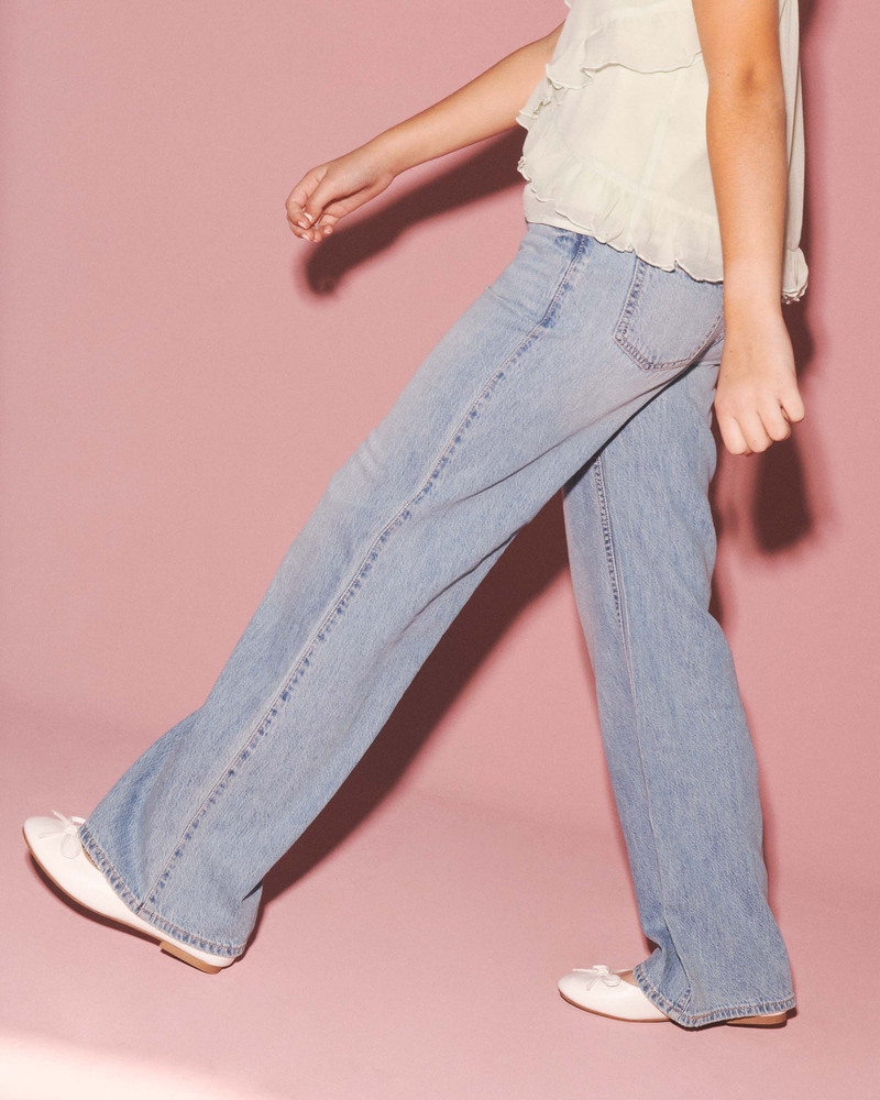 lightweight high rise ultra wide leg jeans