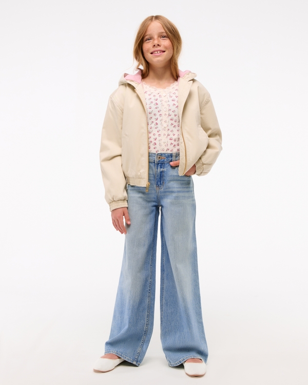 girls' wide leg jeans