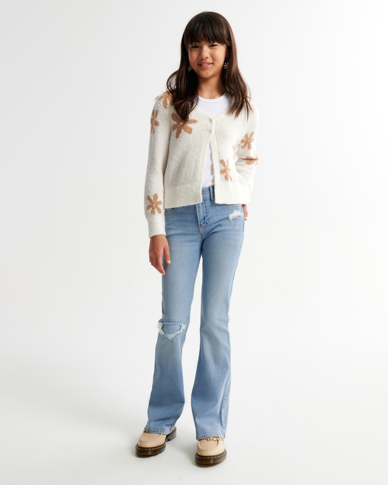 You're Really Lovely Light Wash Distressed Cropped Flare Jeans