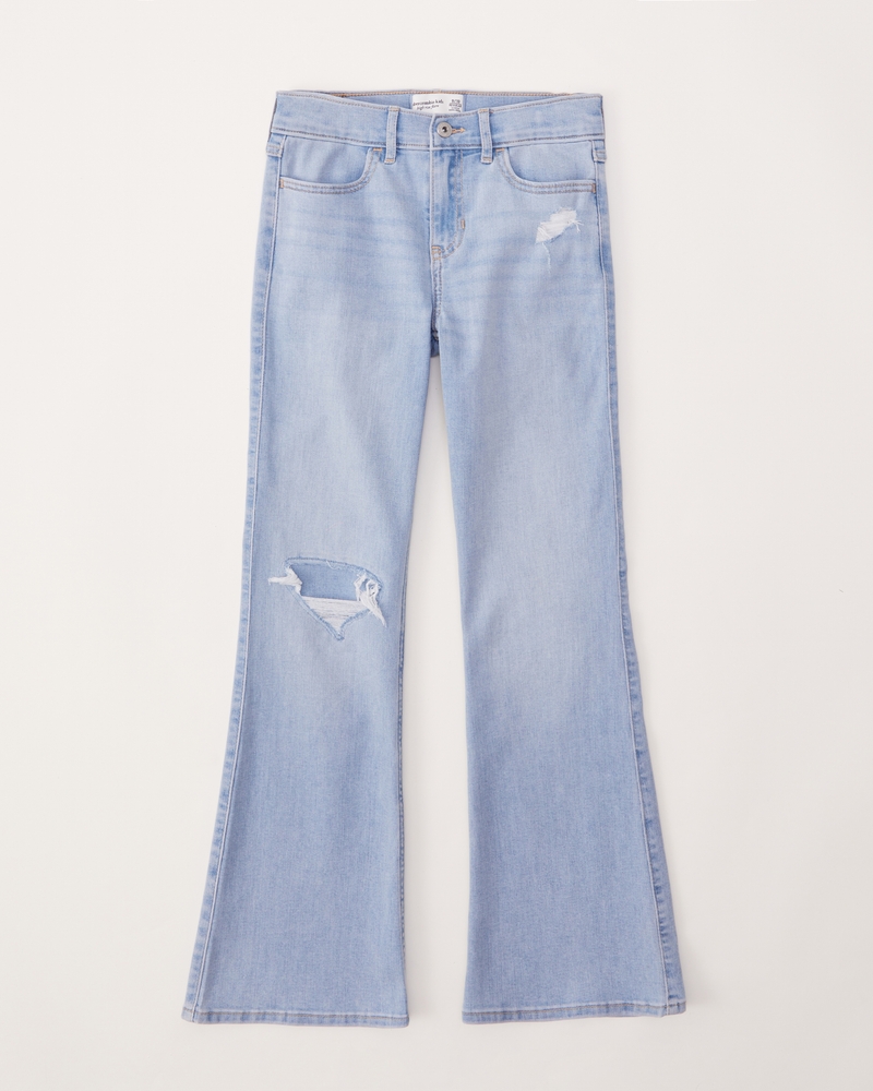 Buy Specialcal Toddler Little Kid Girls Denim Jeans Bell Bottom Flare Pants  Leggings Trousers (5-6Y, Blue) at