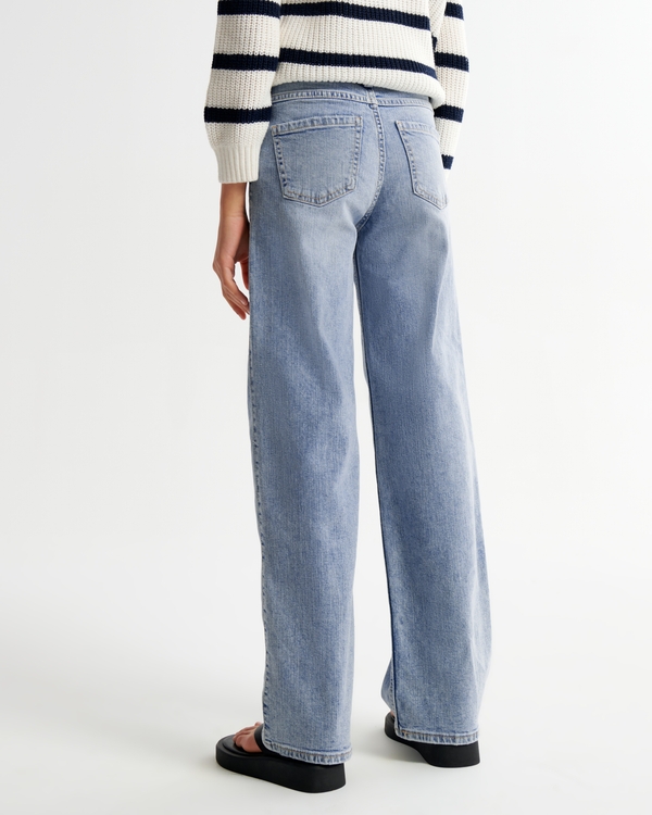 FILOWA Jeans Baggy Meisjes Wijde Broek Denim Broek Met Elastische Taille Loose Fit Denim Broek Casual Broek Wijde Broek Stretch Jeans Met Zakken Streetwear Broek Voor Tieners 11-12 Jaar, Maat 152