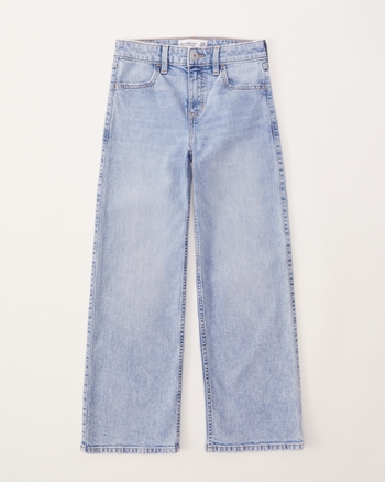 girls high rise wide leg jeans | girls bottoms | Abercrombie.com