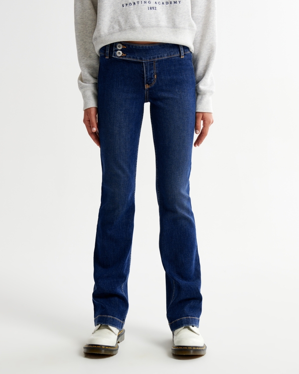 low rise bootcut jeans, Dark Wash