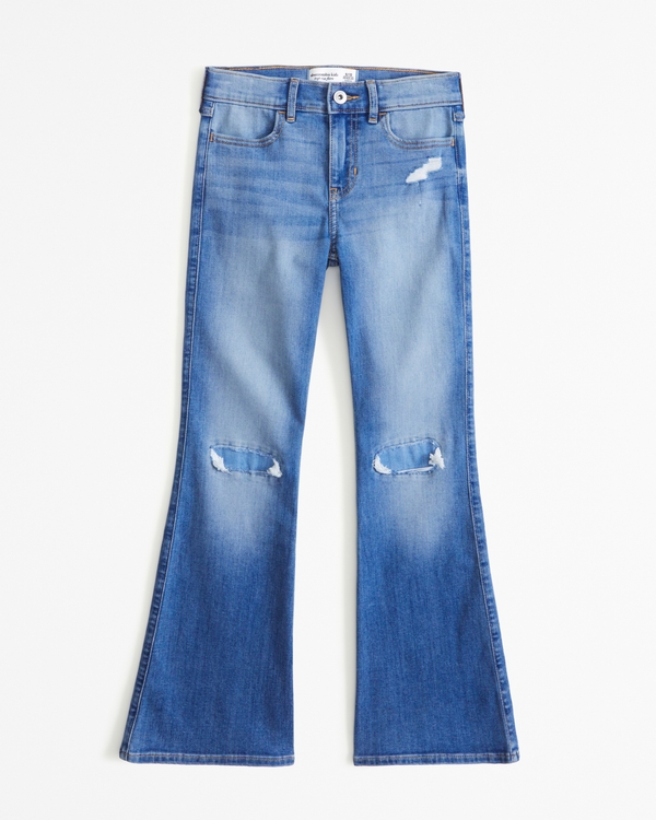 high rise flare jeans, Medium Wash