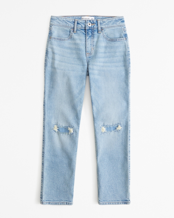 high rise 90s straight jeans, Light Wash