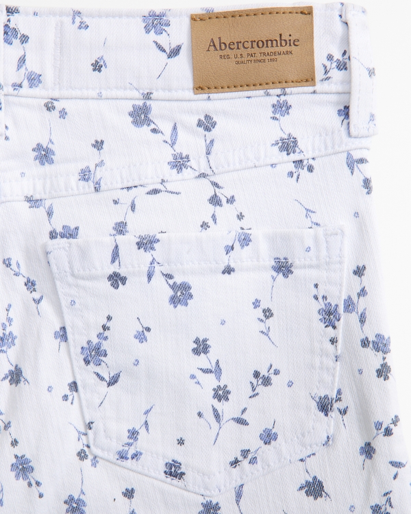 high rise wide leg jeans, White Floral view 2