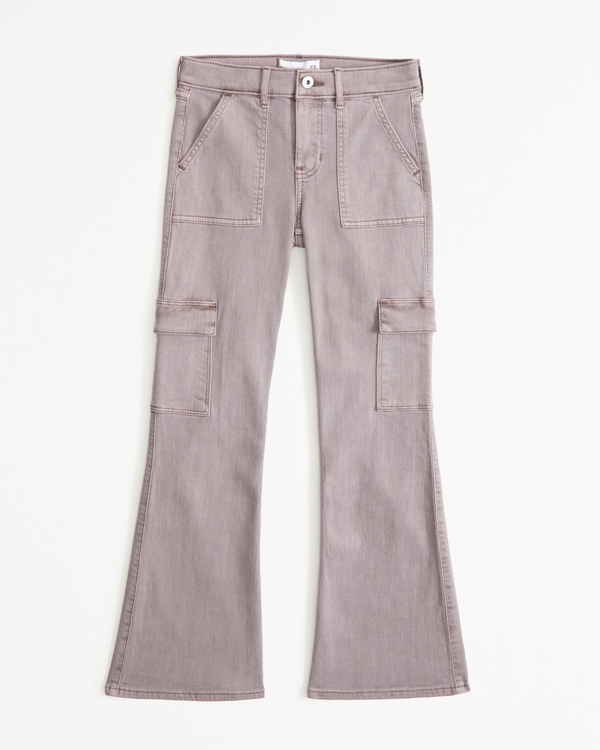high rise flare jeans, Brown