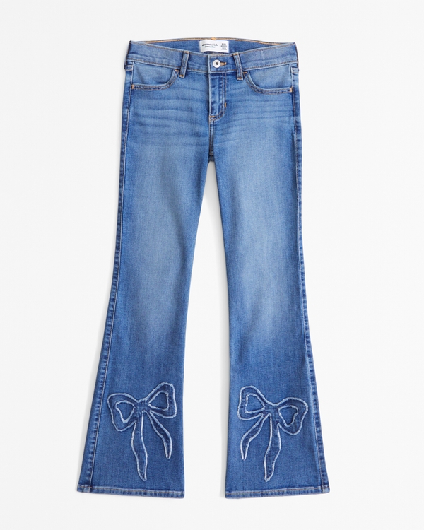 low rise bootcut jeans, Medium Wash