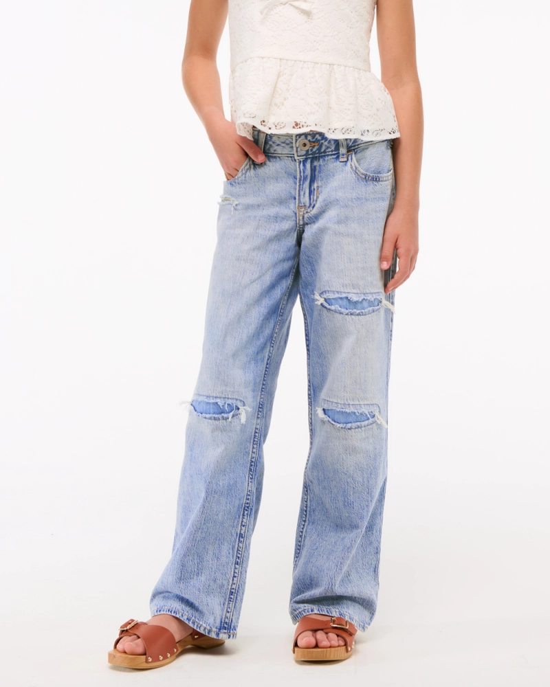 lightweight low rise baggy jeans