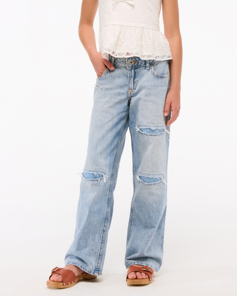 lightweight low rise baggy jeans