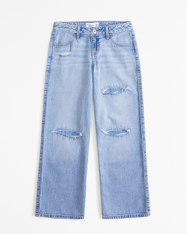 lightweight low rise baggy jeans, Light Wash