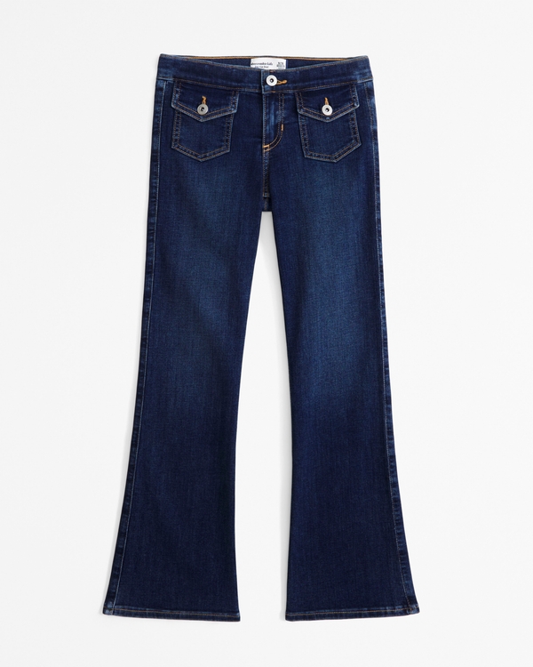 low rise bootcut jeans, Dark Wash