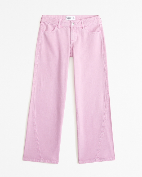 lightweight low rise baggy jeans, Pink