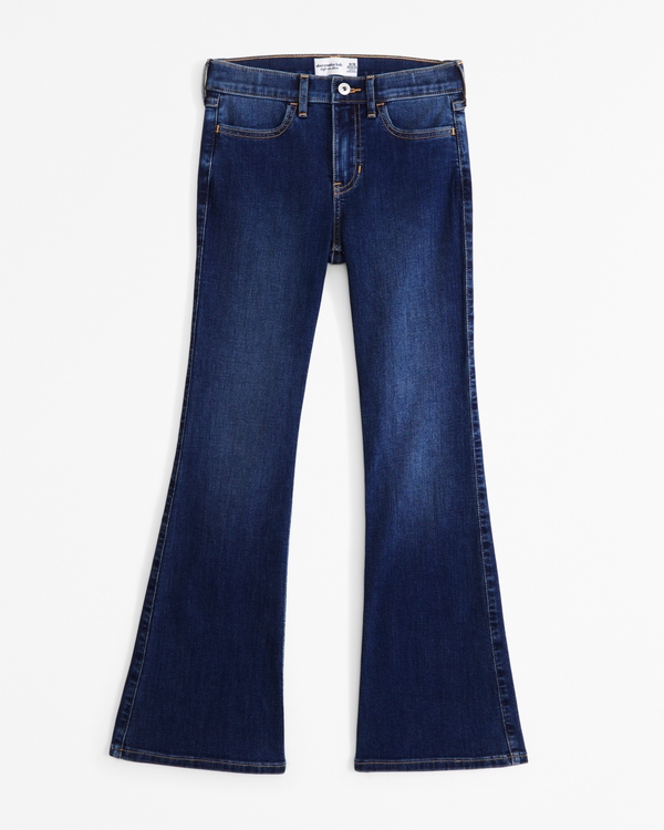 high rise flare jeans, Dark Wash