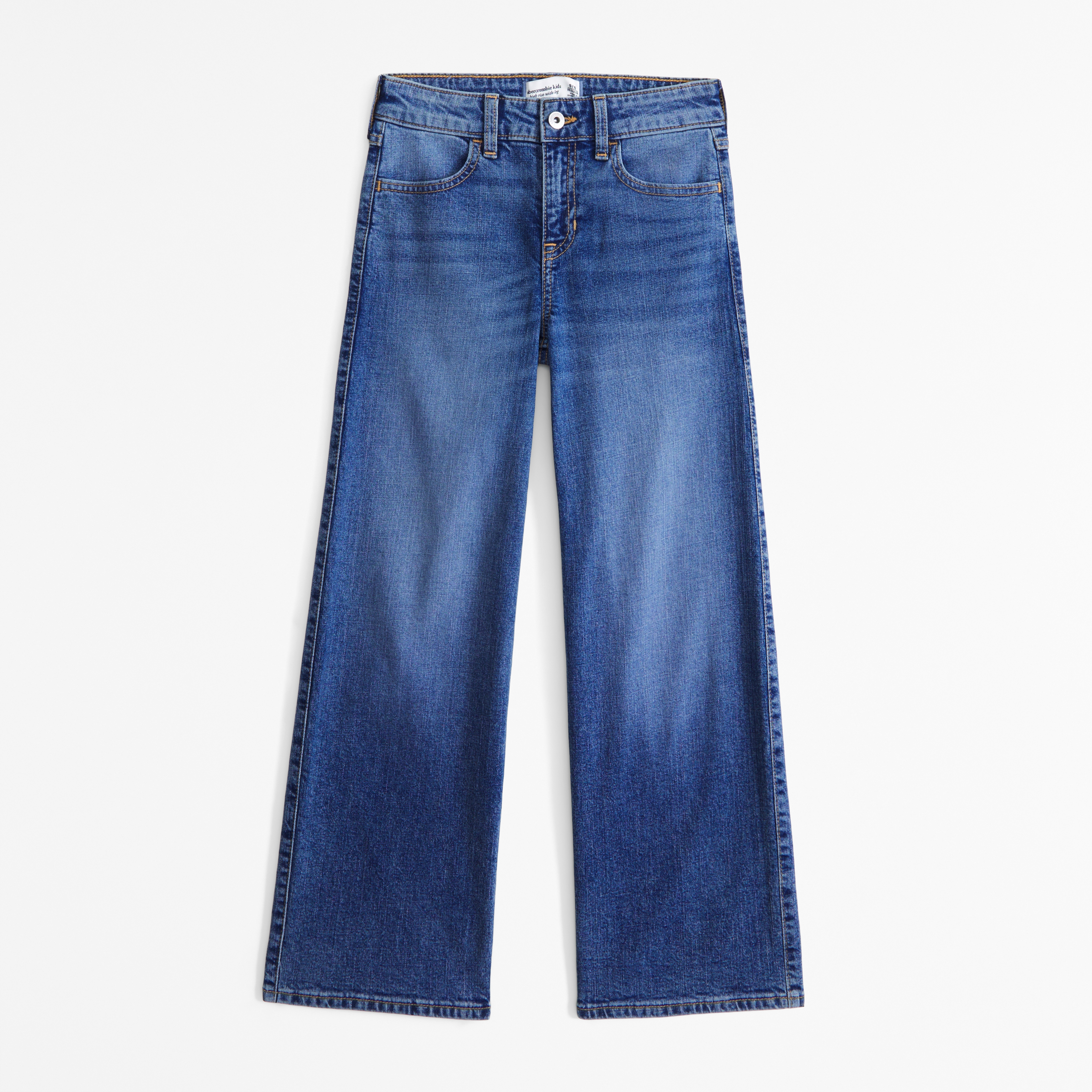 Abercrombie & Fitch Kids' High Rise Wide Leg Jeans In Blue