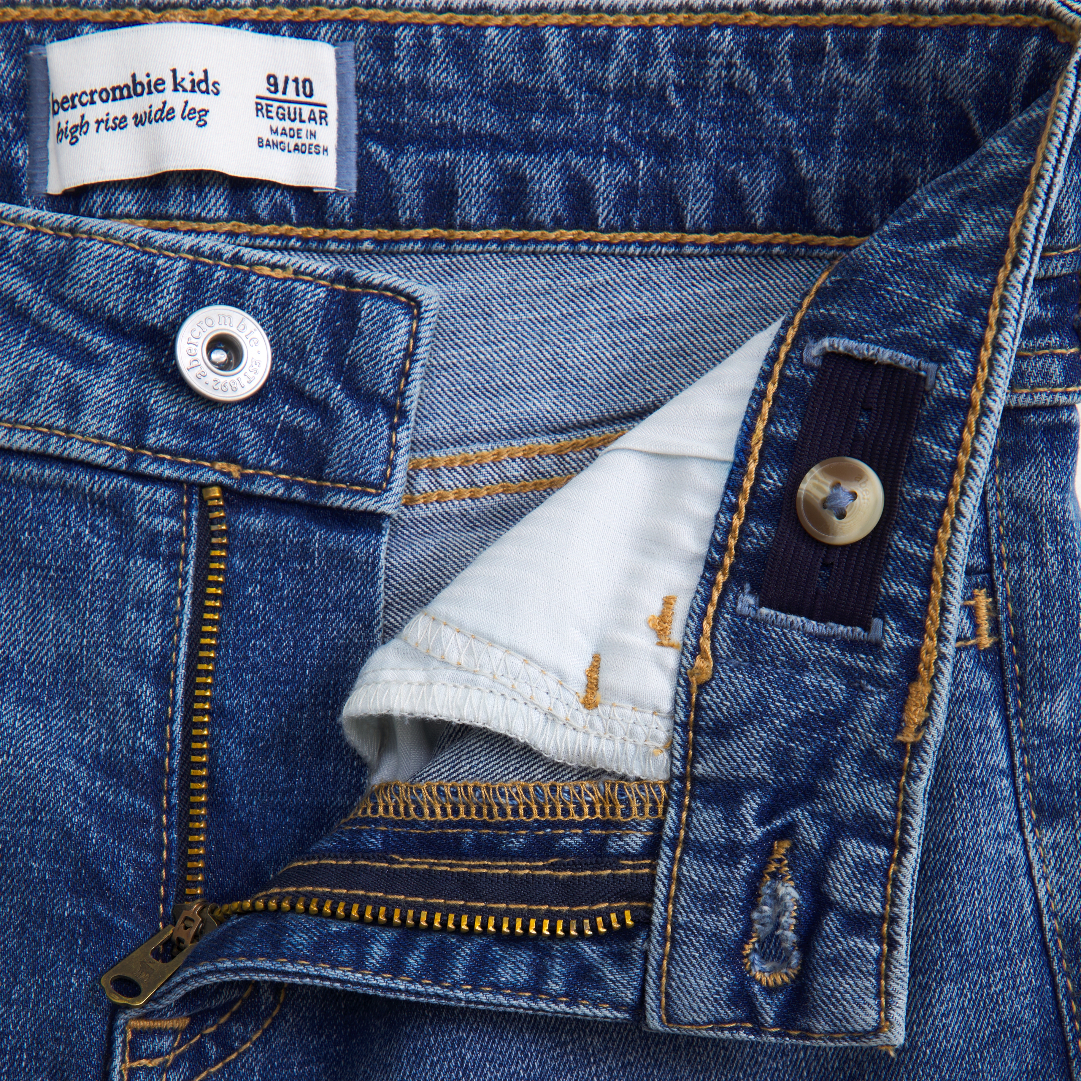 Abercrombie & Fitch High Rise Wide Leg Jeans In Blue