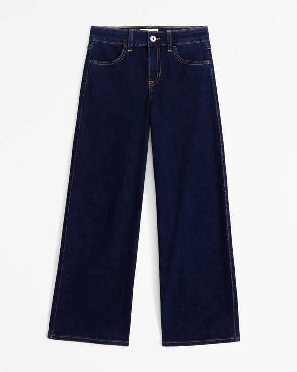 high rise wide leg jeans, Dark Wash