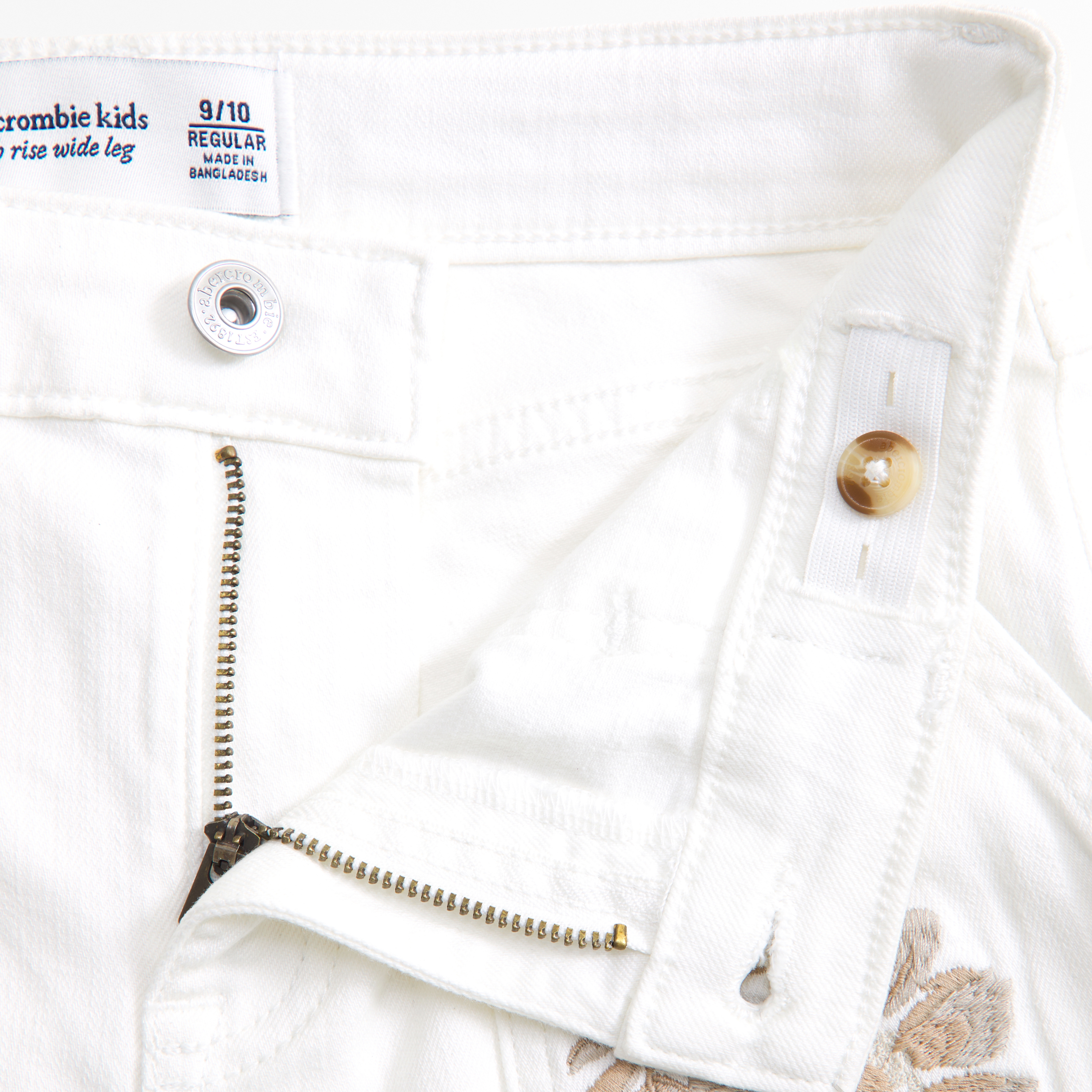 Abercrombie & Fitch High Rise Wide Leg Jeans In White