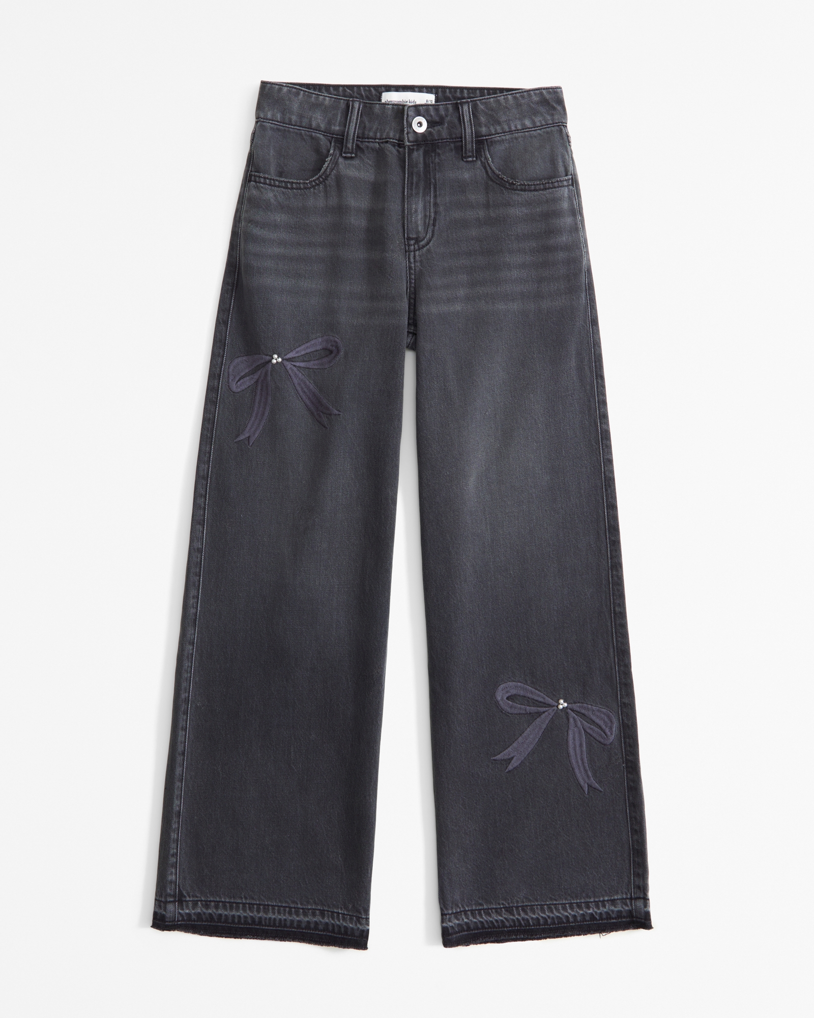 lightweight high rise ultra wide leg pull-on jeans