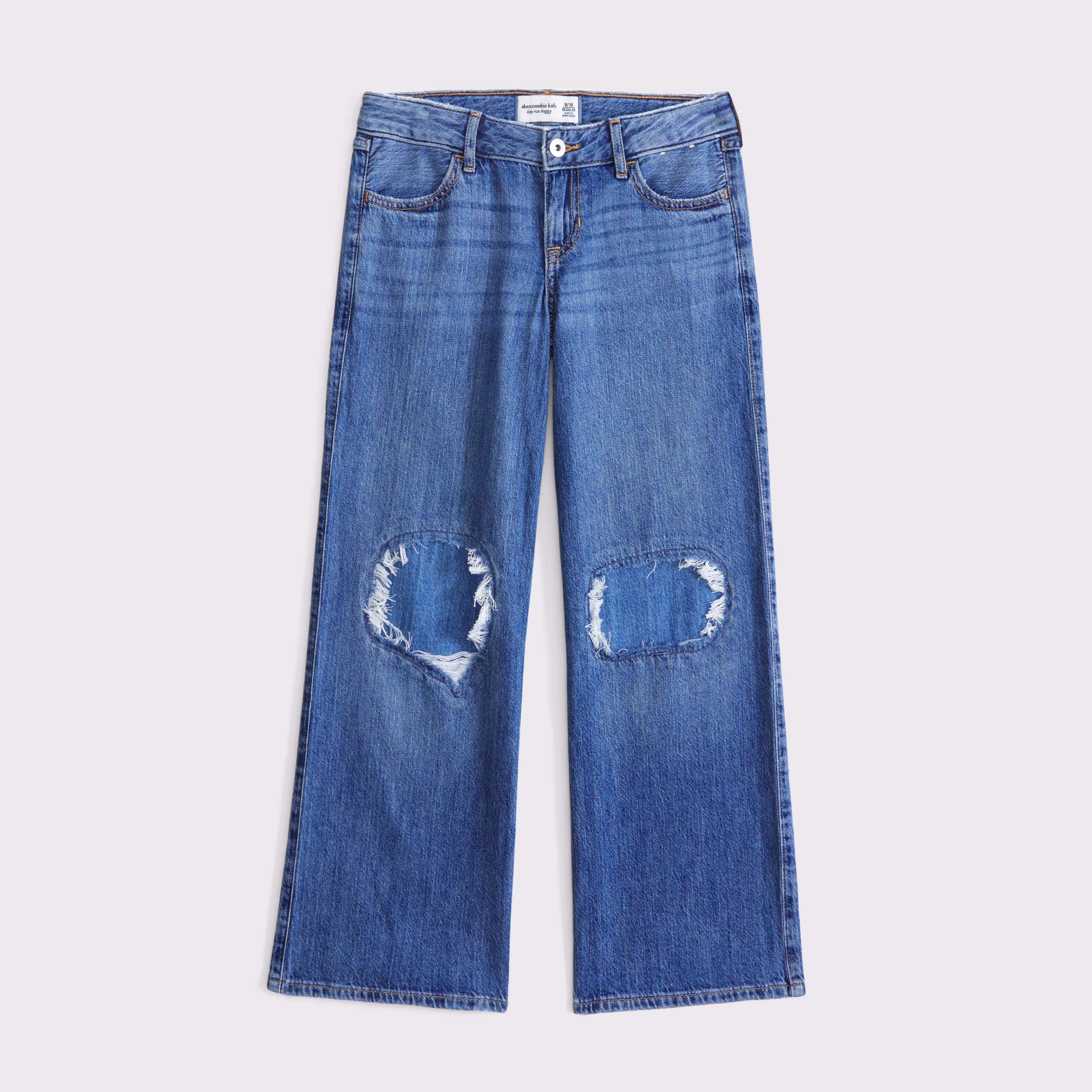 Abercrombie & Fitch Kids' Lightweight Low Rise Baggy Jeans In Blue