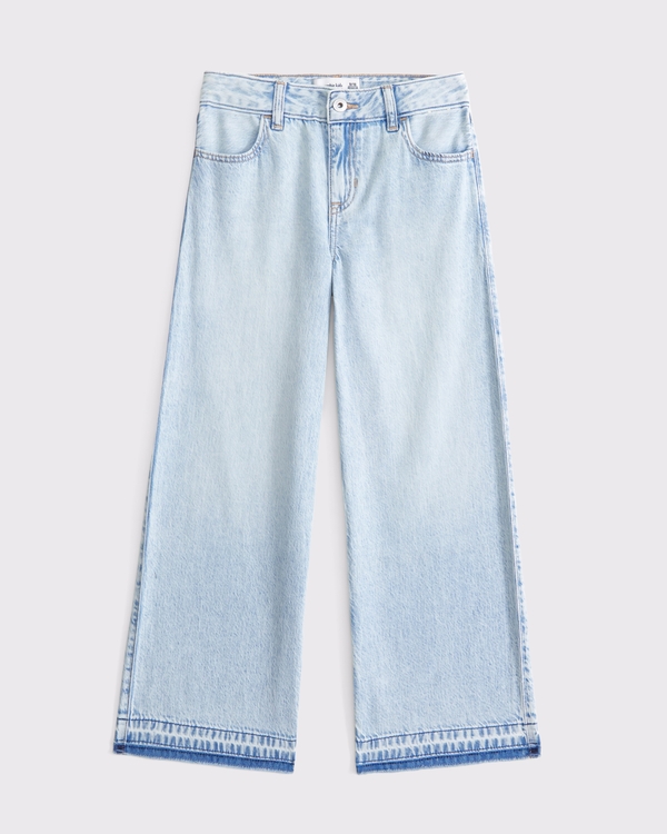 lightweight high rise ultra wide leg jeans, Light Wash view 1