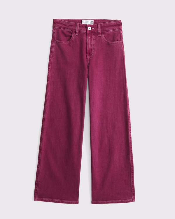 high rise wide leg jeans, Red view 1