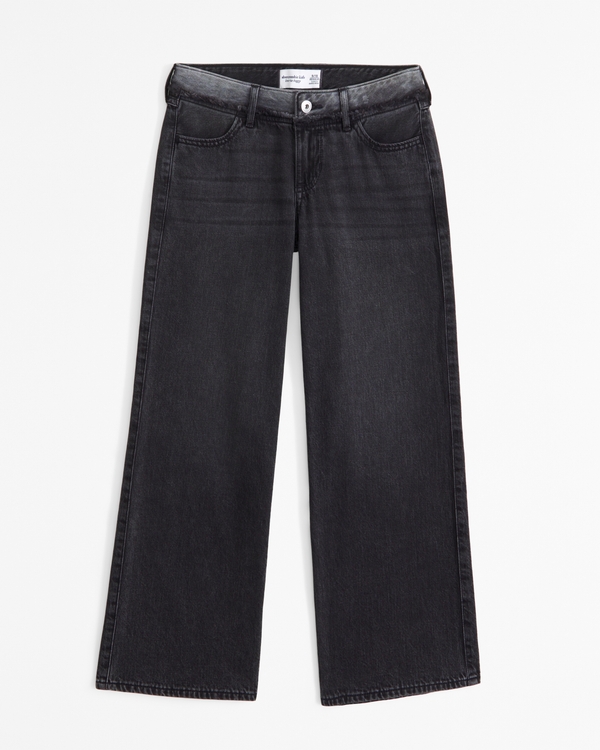 lightweight low rise baggy jeans, Black view 1