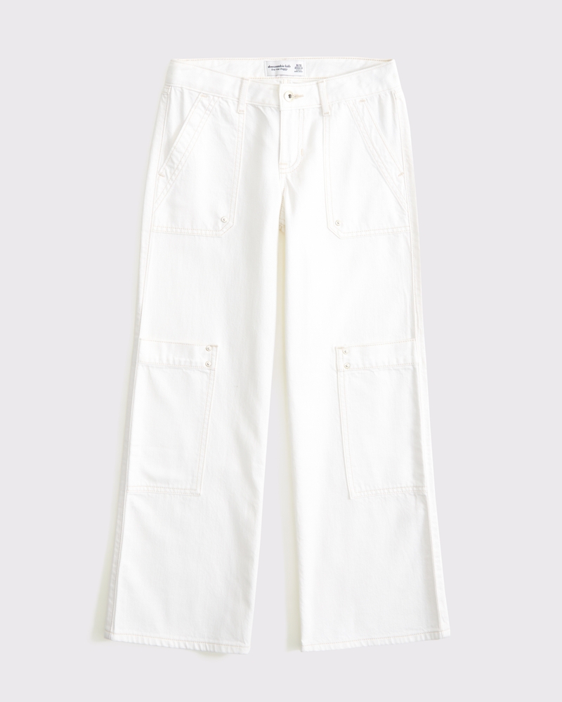 [ ] Low Rise Baggy Fit White Linen Jeans ★人気★ girls lightweight low rise baggy jeans | girls clearance