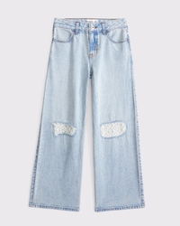 lightweight high rise ultra wide leg jeans