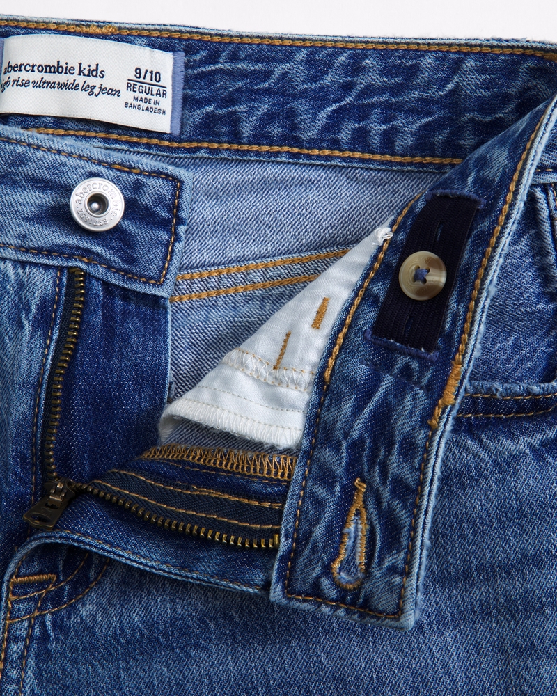 lightweight high rise ultra wide leg jeans