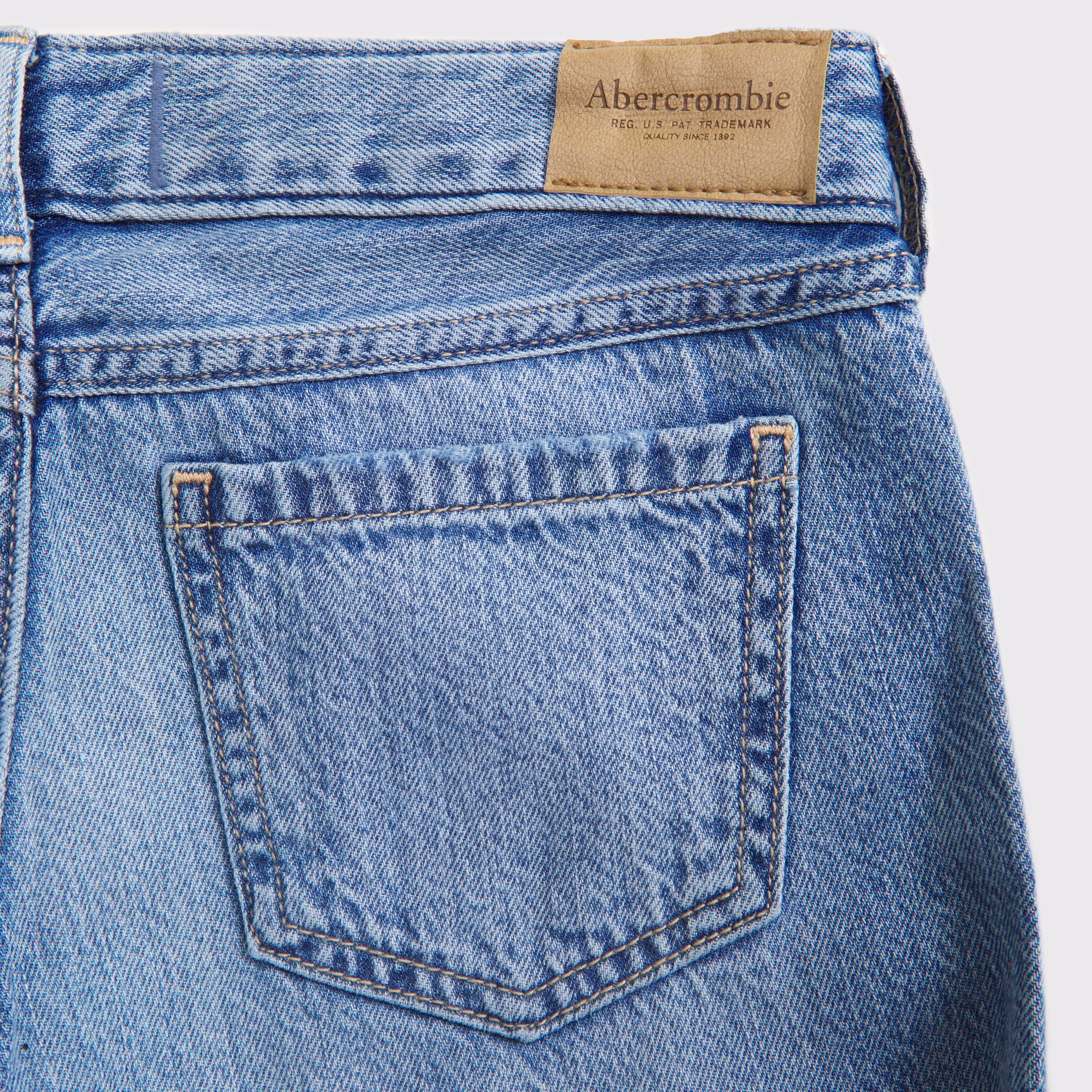 Abercrombie & Fitch Lightweight Low Rise Baggy Jeans In Blue