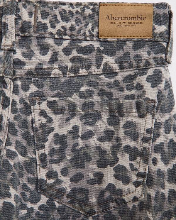 high rise wide leg jeans, Cheetah Print view 2