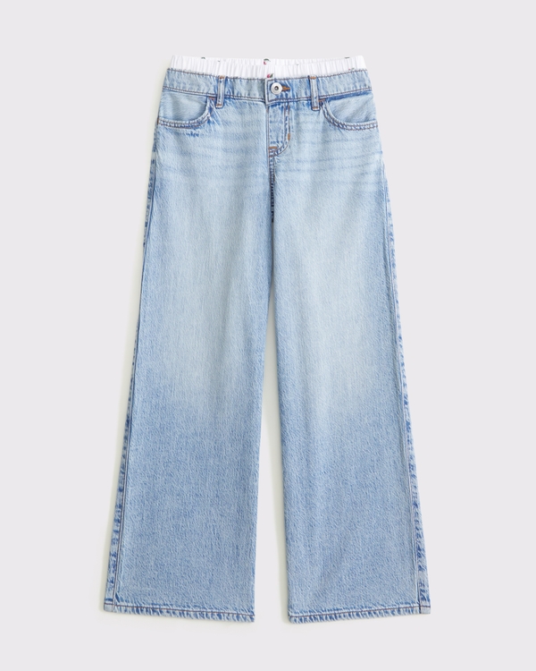 low rise baggy jeans, Light Wash view 2