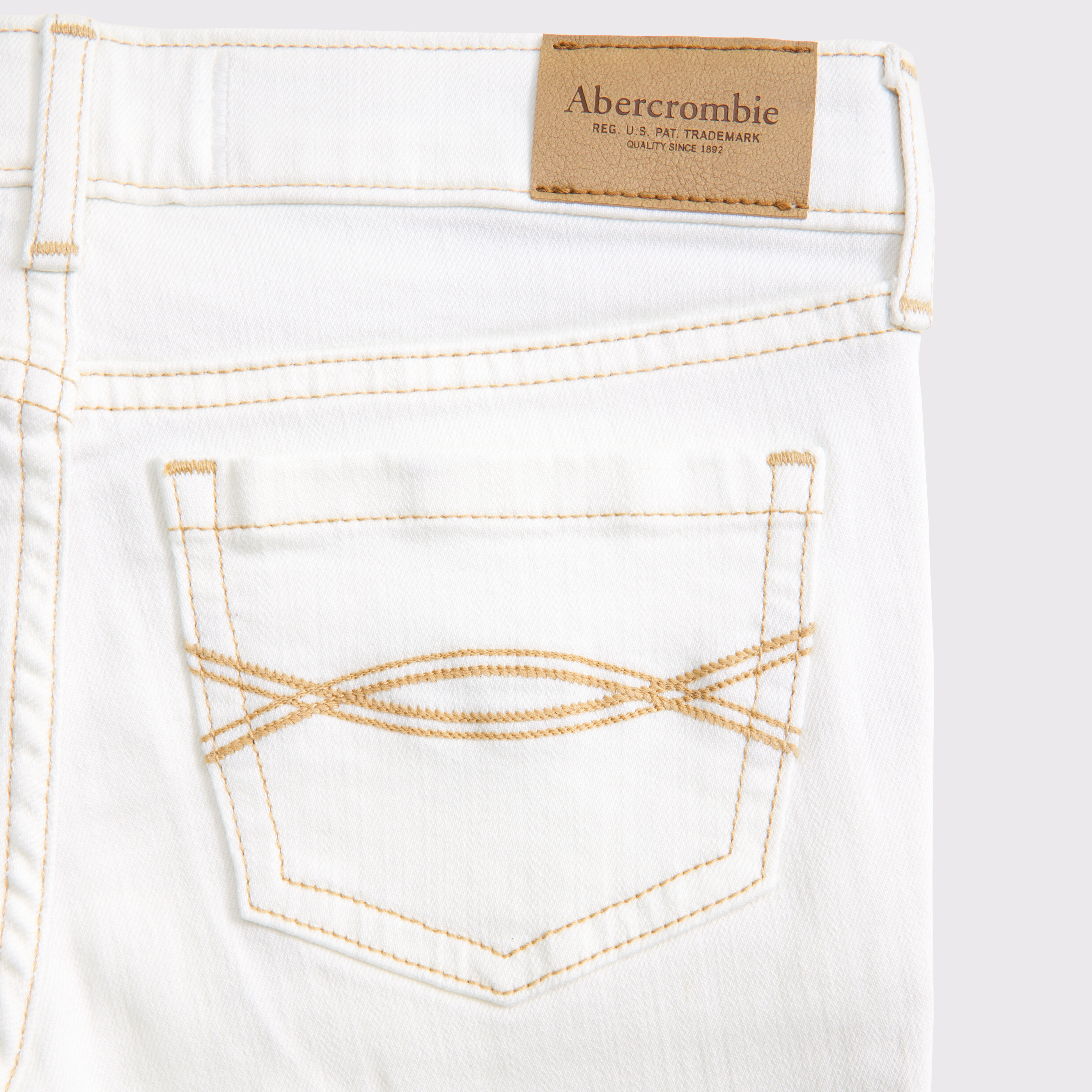 Abercrombie & Fitch Low Rise Bootcut Jeans In White
