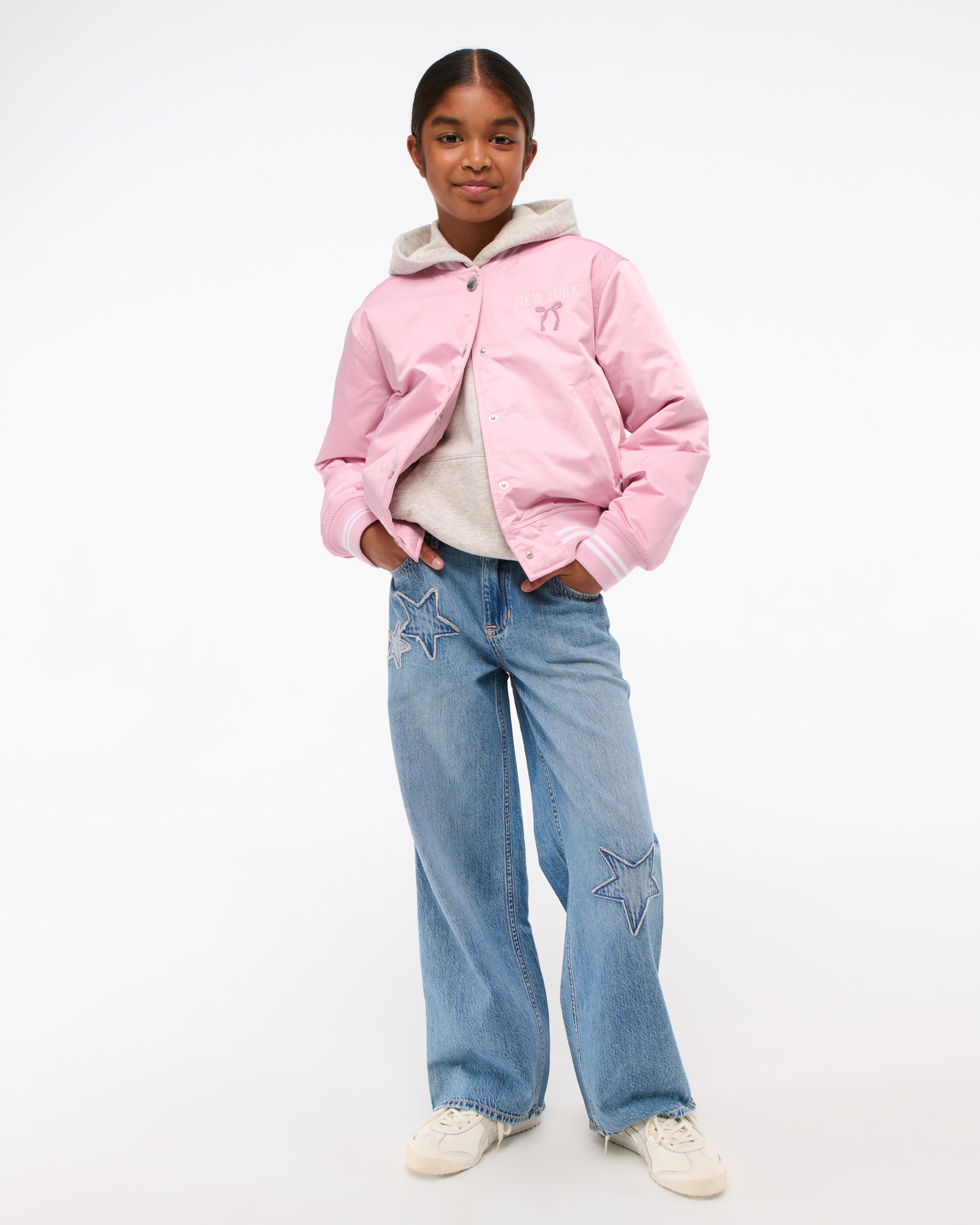 Abercrombie & Fitch Kids' High Rise Ultra Wide Leg Jeans In Blue