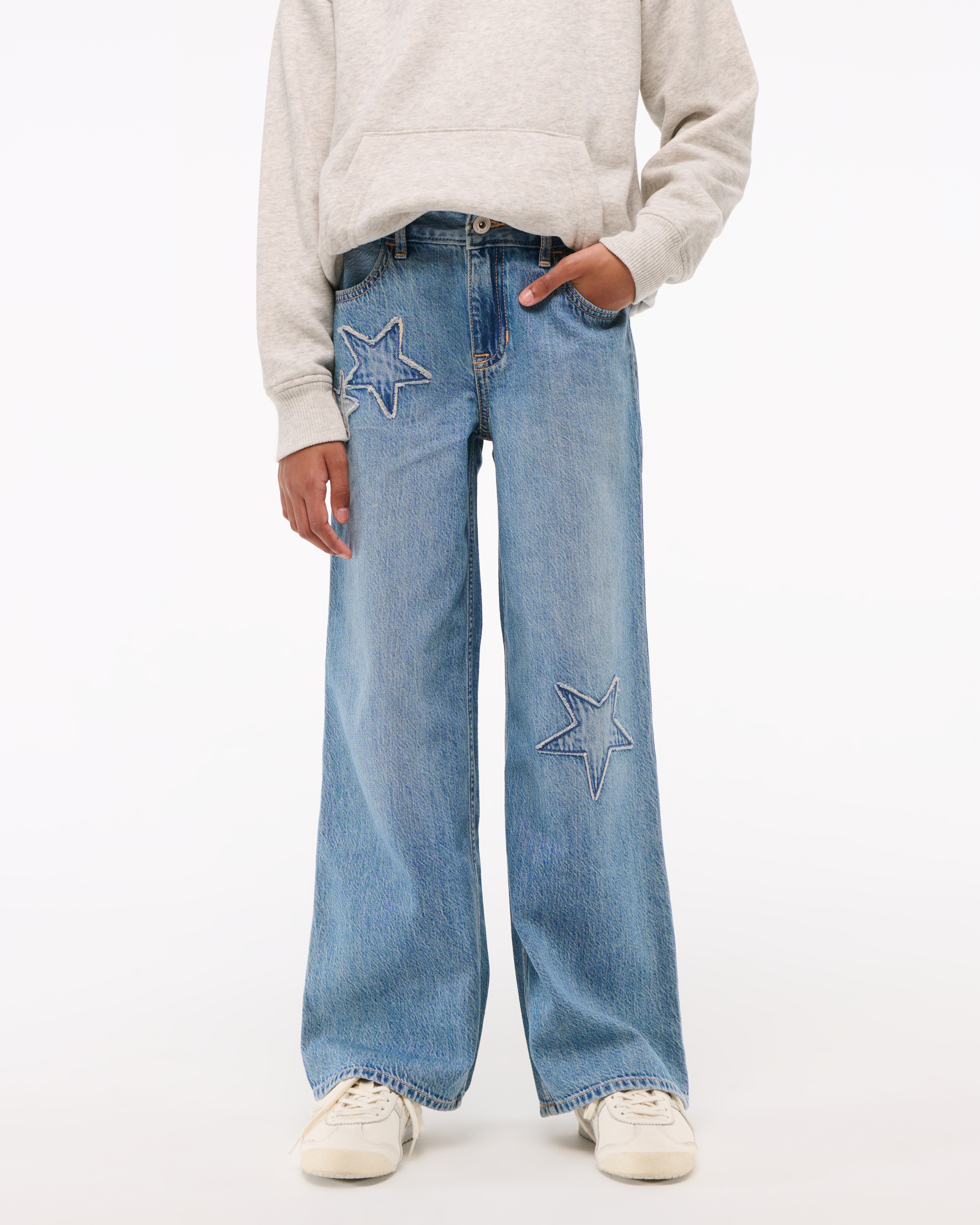 Abercrombie & Fitch High Rise Ultra Wide Leg Jeans In Blue