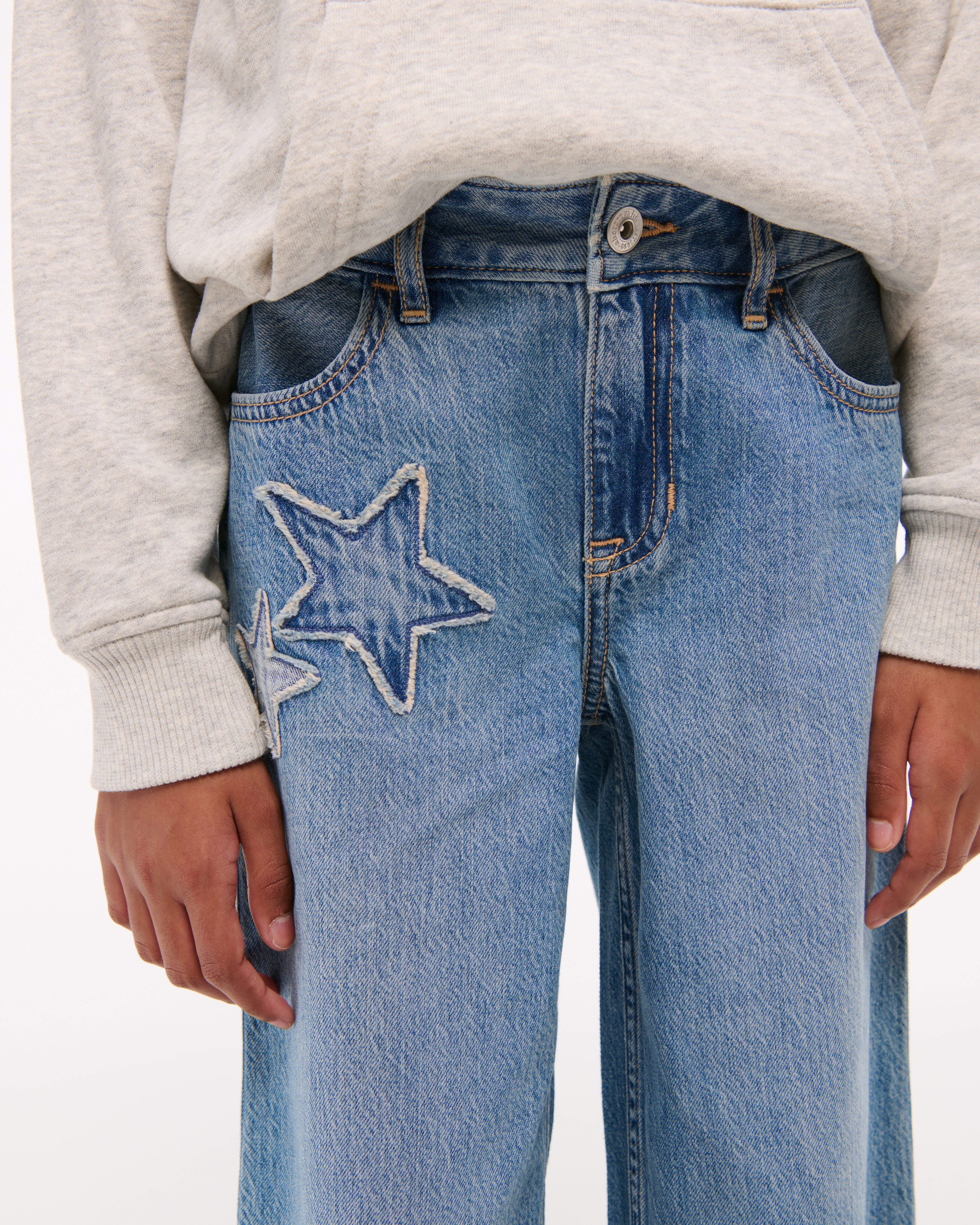 Abercrombie & Fitch High Rise Ultra Wide Leg Jeans In Blue