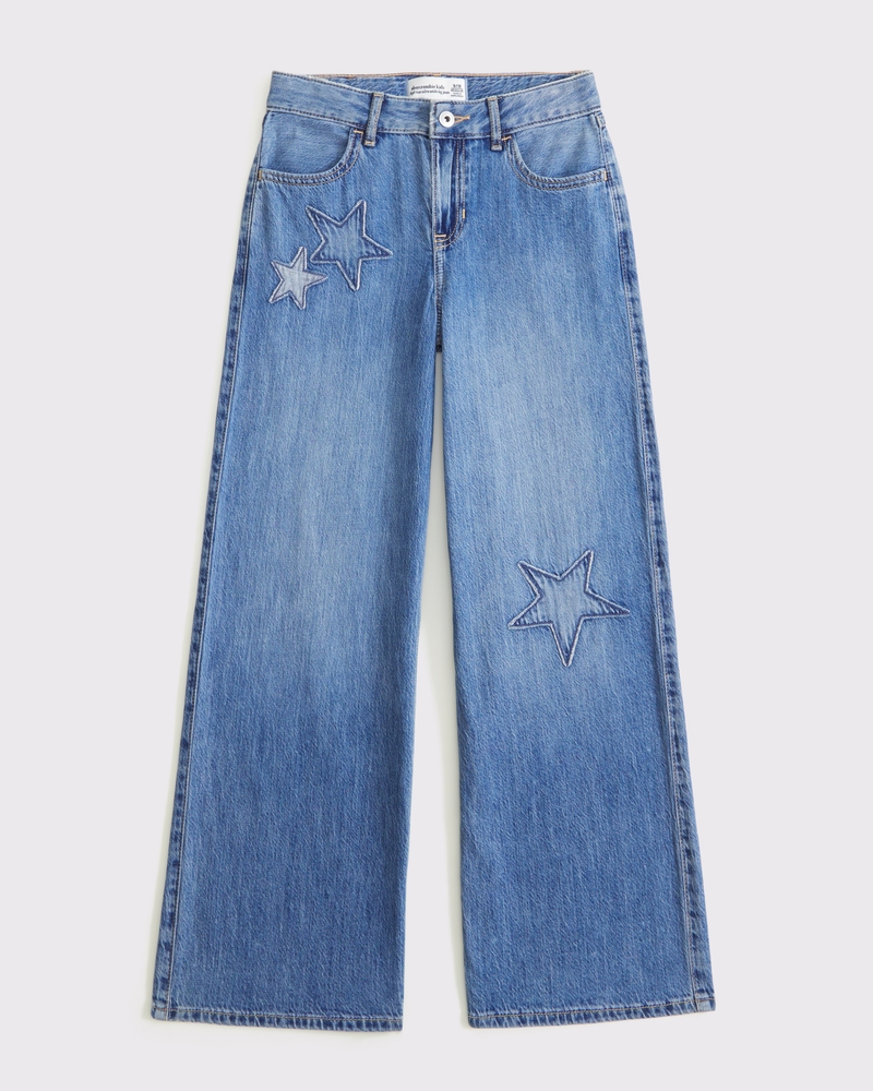 girls high rise ultra wide leg jeans | girls bottoms