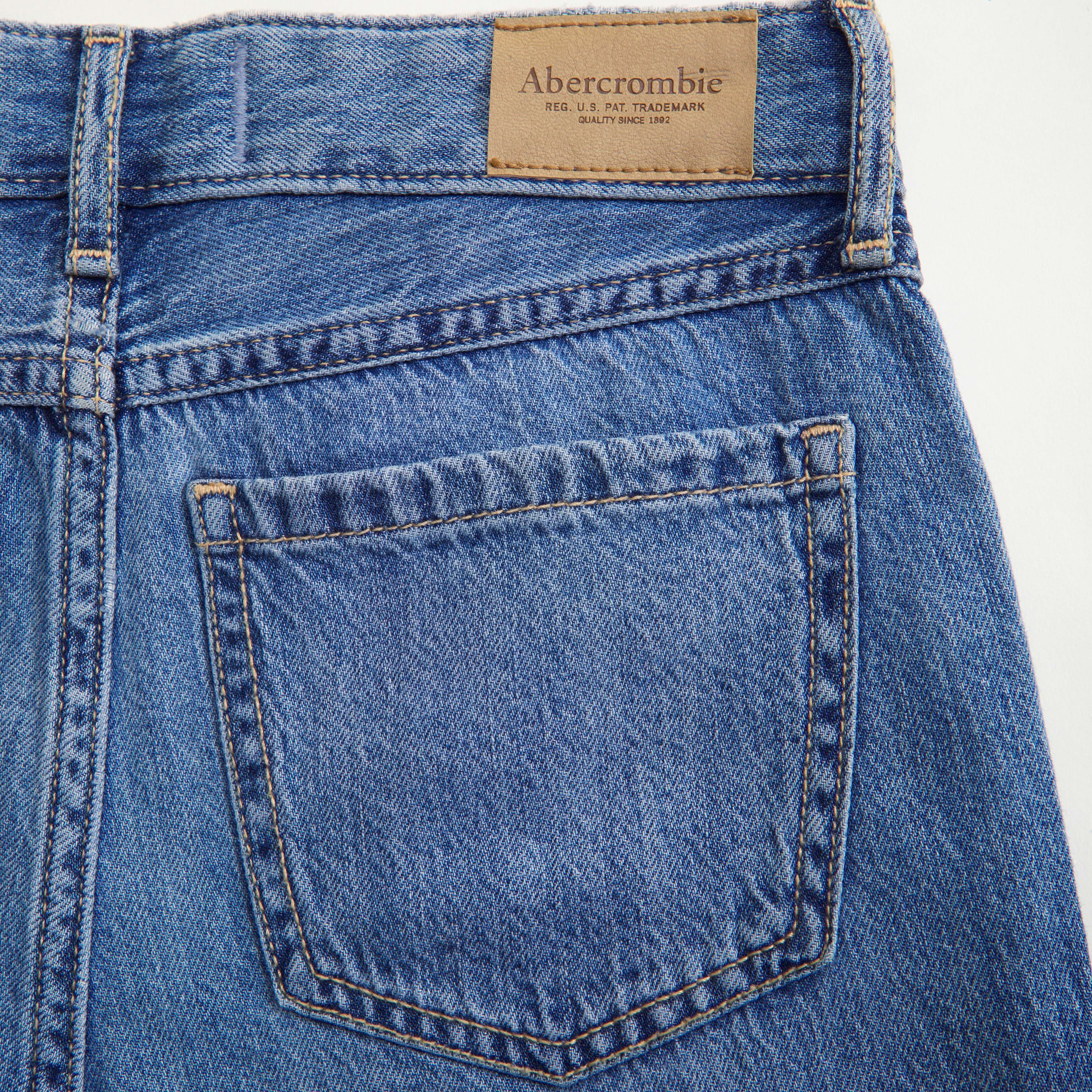 Abercrombie & Fitch High Rise Ultra Wide Leg Jeans In Blue