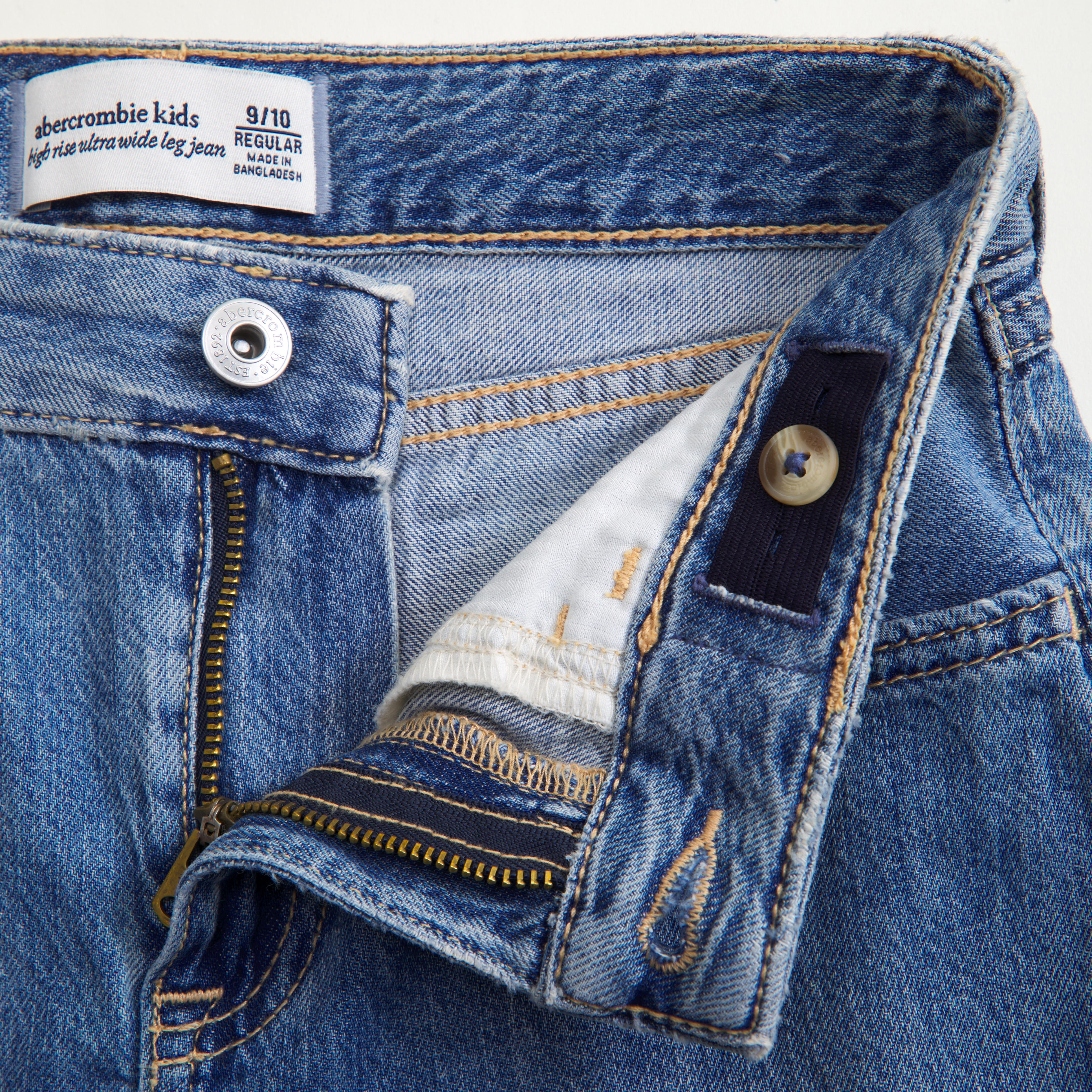 Abercrombie & Fitch High Rise Ultra Wide Leg Jeans In Blue