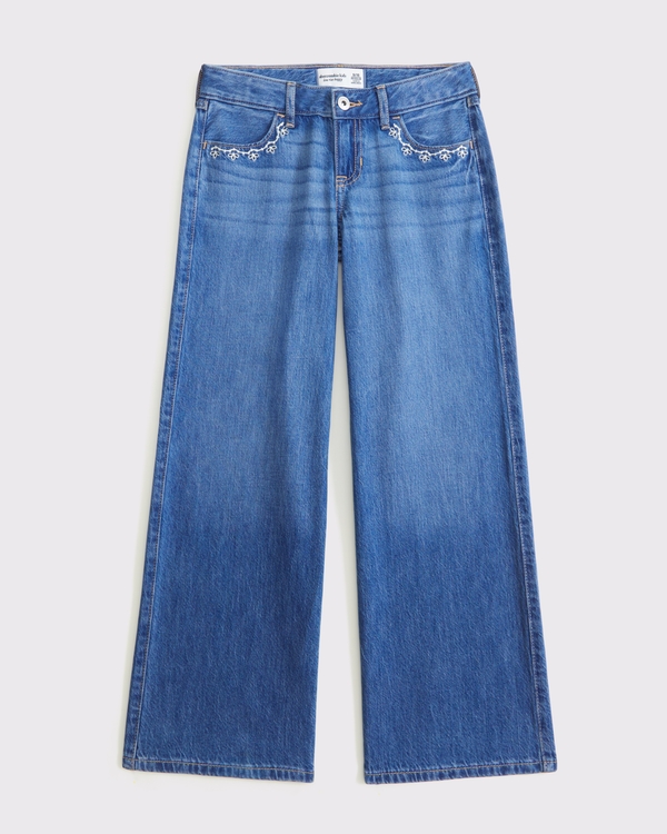 low rise baggy jeans, Medium Wash view 2