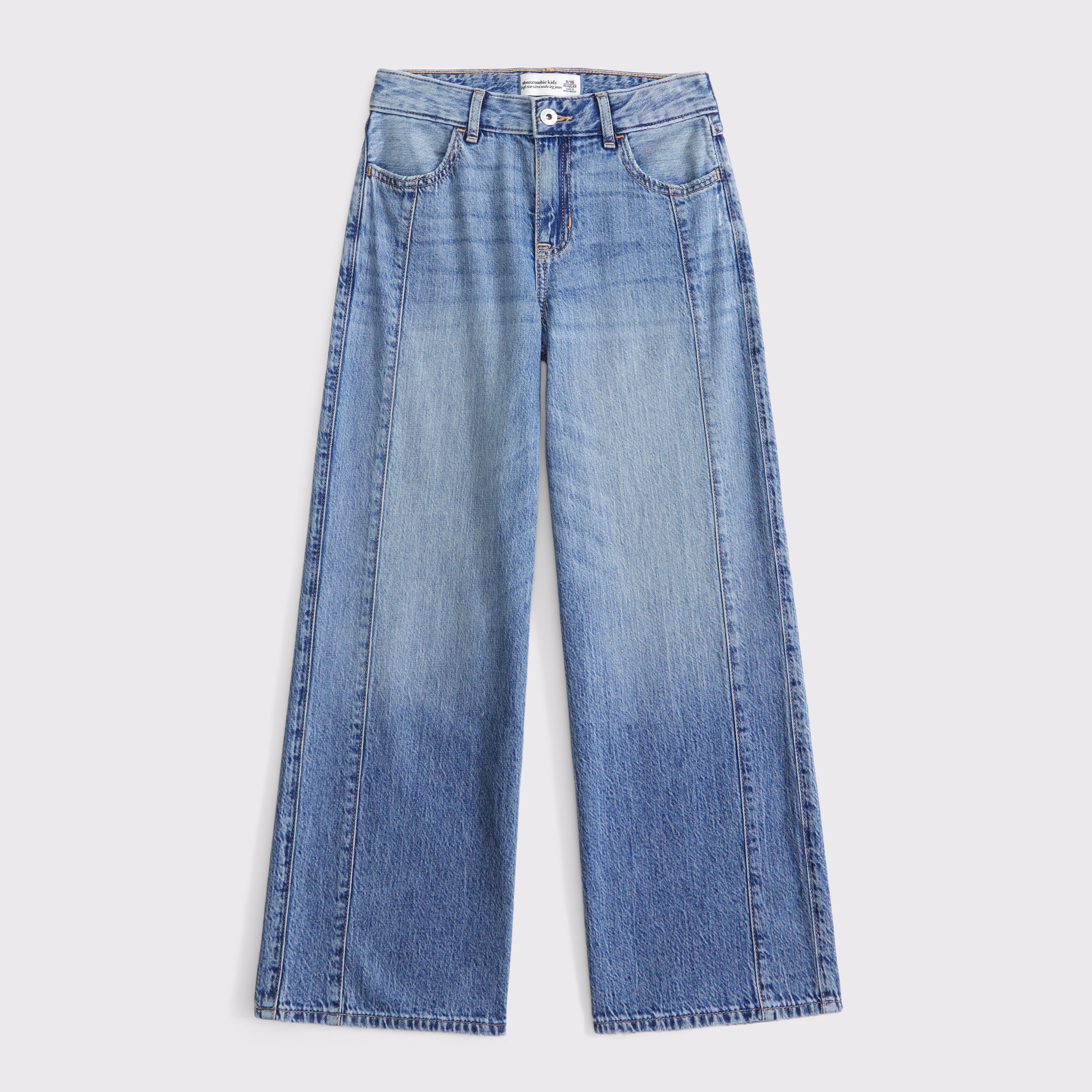 Abercrombie & Fitch Kids' High Rise Ultra Wide Leg Jeans In Blue